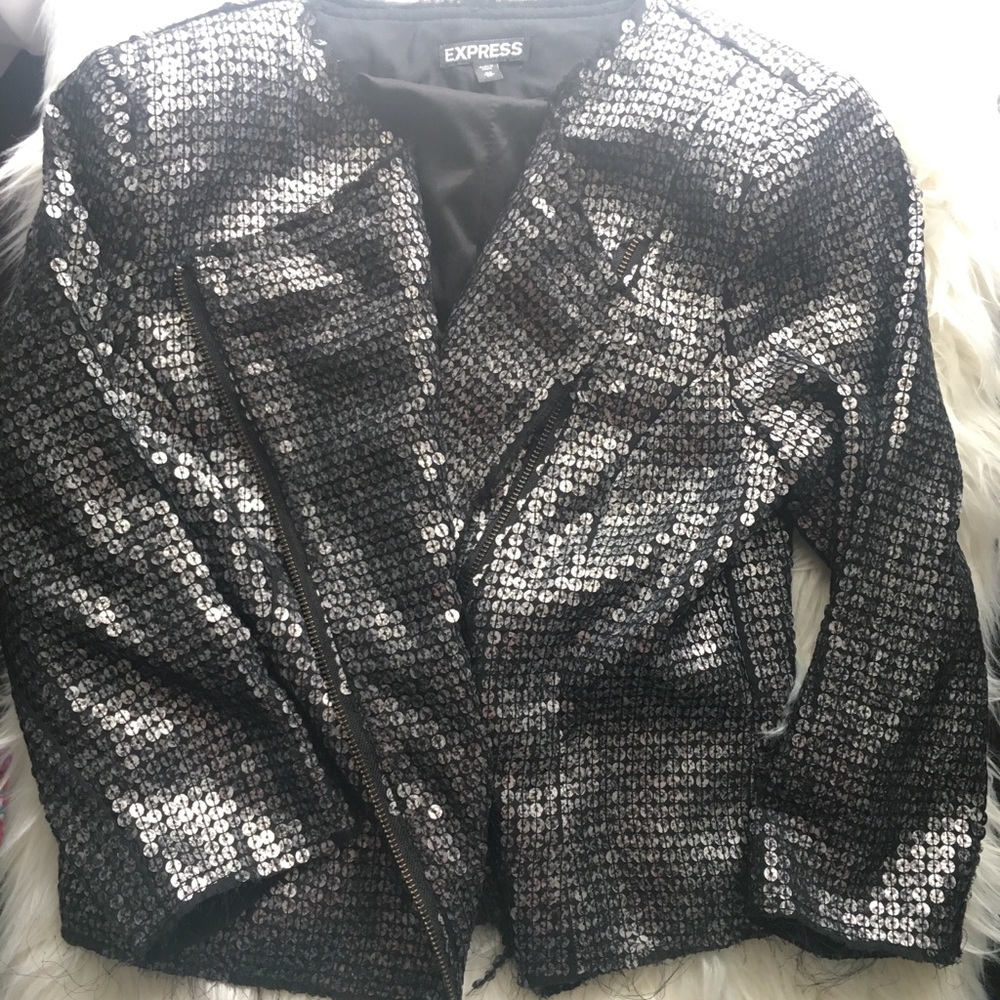 Express sequin cropped blazer
